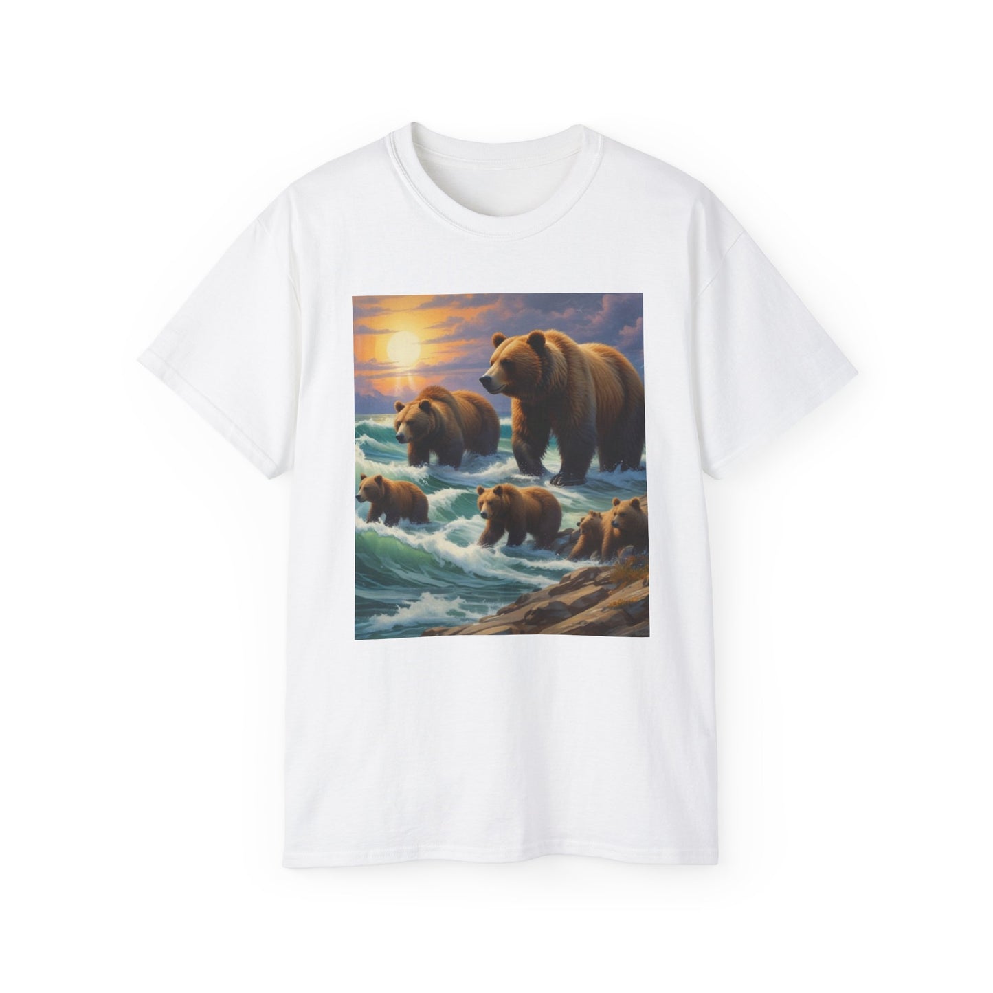 Unisex Ultra Cotton Tee bear family  canadians