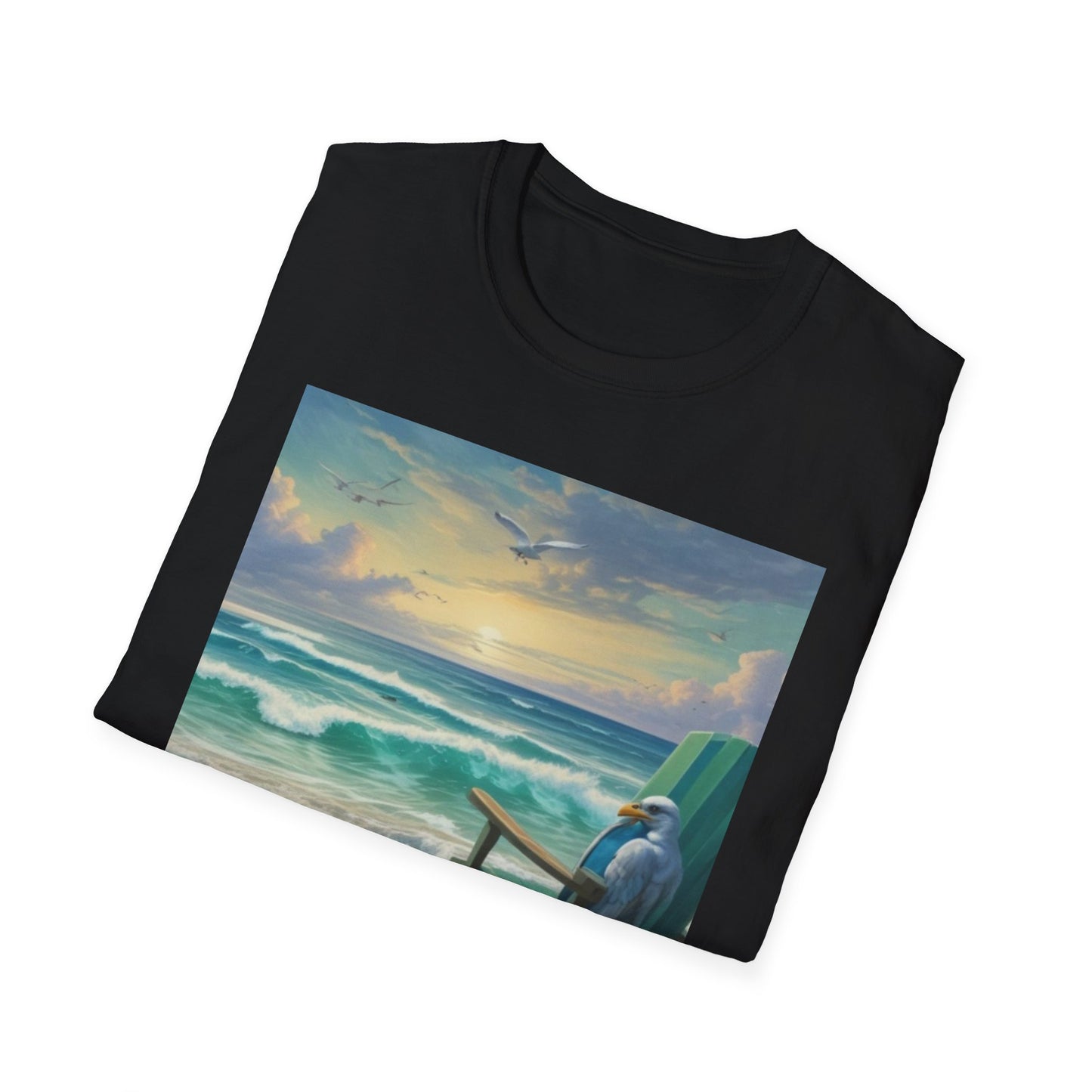 Unisex Softstyle T-Shirt sea bird  at the lake