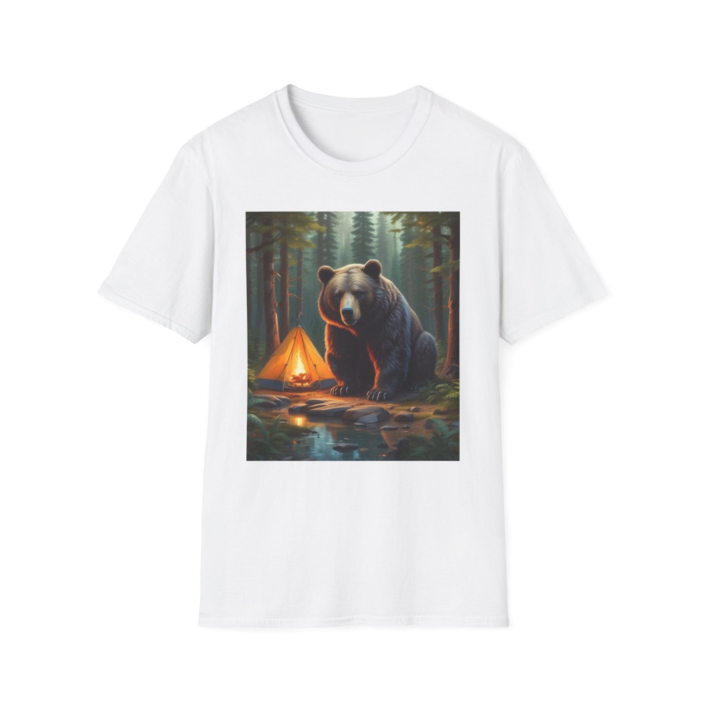 Unisex Softstyle T-Shirt grizzly bear camping north of hudson bay