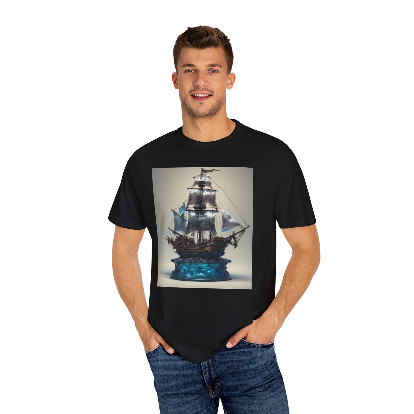 Unisex Garment-Dyed T-shirt pirates art glass pirates  canadian