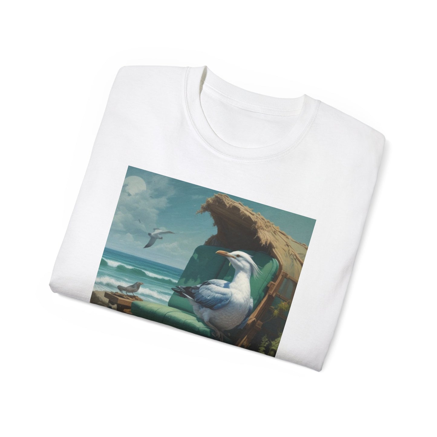 Unisex Ultra Cotton Tee sea birds Saturday  view of the lake