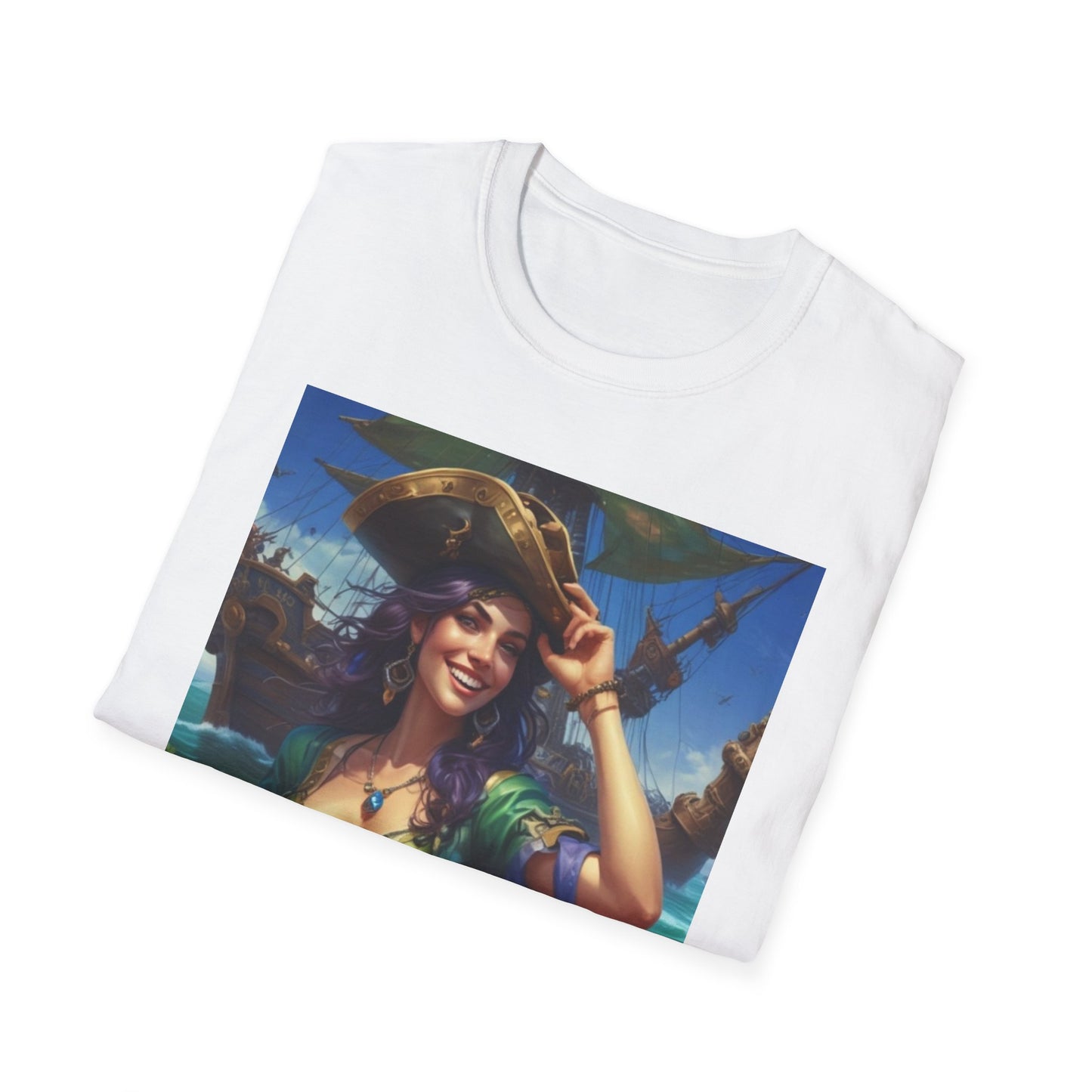 Unisex Softstyle T-Shirt  pirate art  Captain  Shane  klondyke canadian