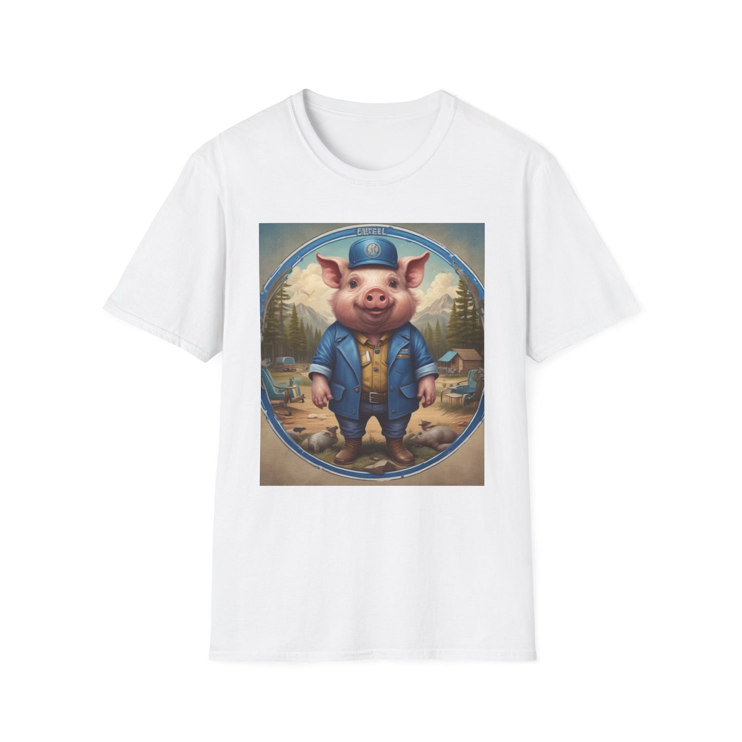 Unisex Softstyle T-Shirt pig  Ben  D  Postal canadian fun