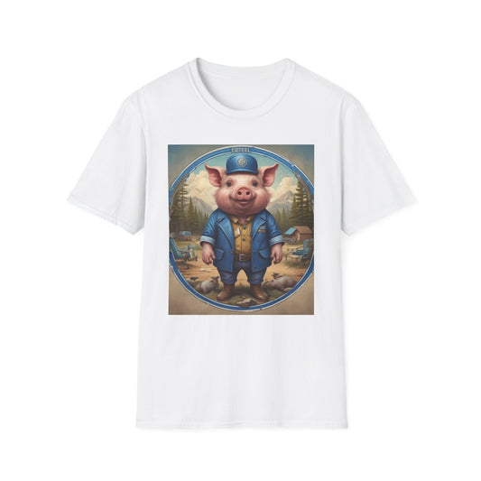 Unisex Softstyle T-Shirt pig  Ben  D  Postal canadian fun