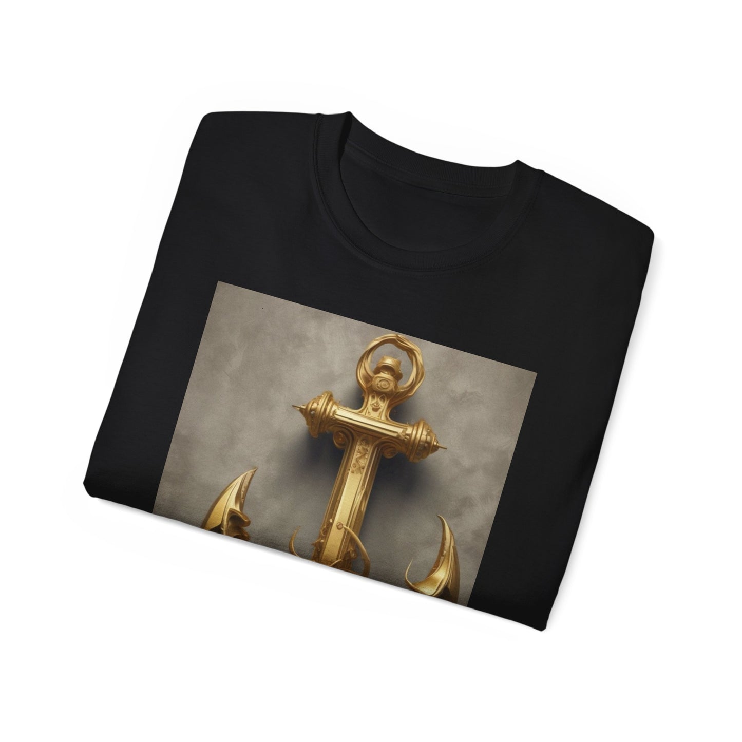 Unisex Ultra Cotton Tee pirate art  solid canadian gold anchor