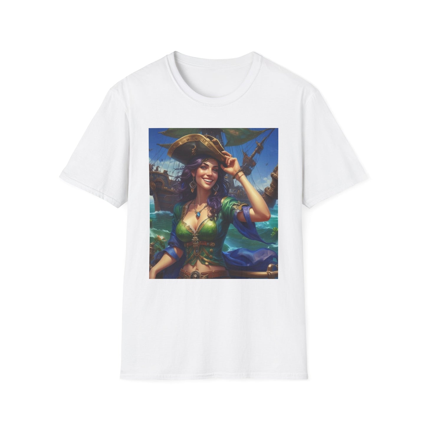 Unisex Softstyle T-Shirt  pirate art  Captain  Shane  klondyke canadian