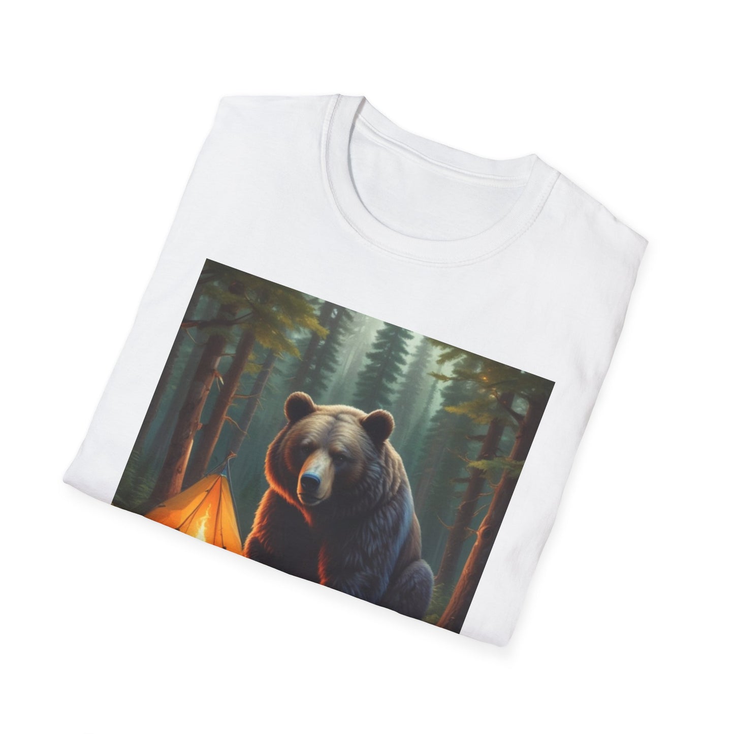 Unisex Softstyle T-Shirt grizzly bear camping north of hudson bay