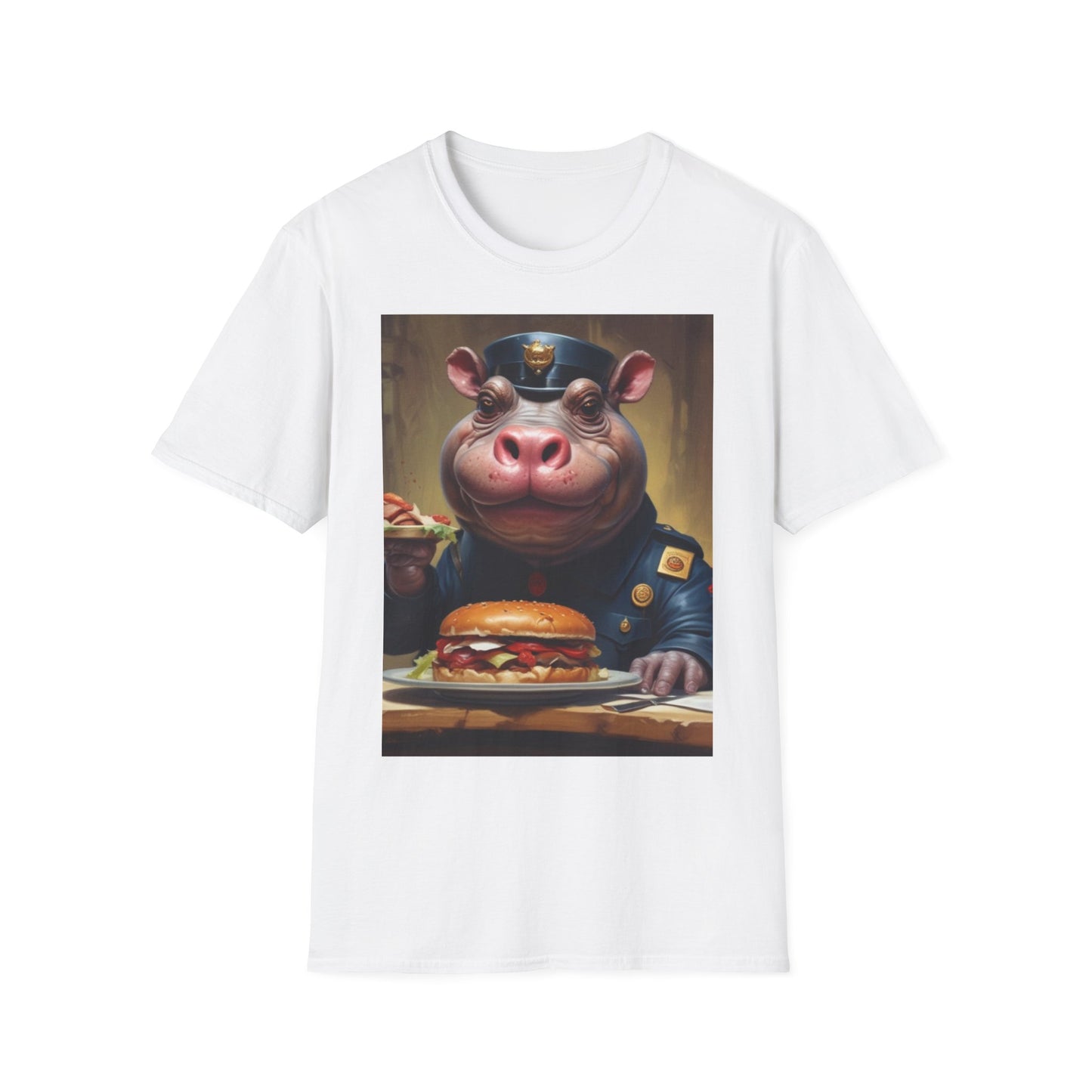 Unisex Softstyle T-Shirt  hippo judy lunch time yum canadian north