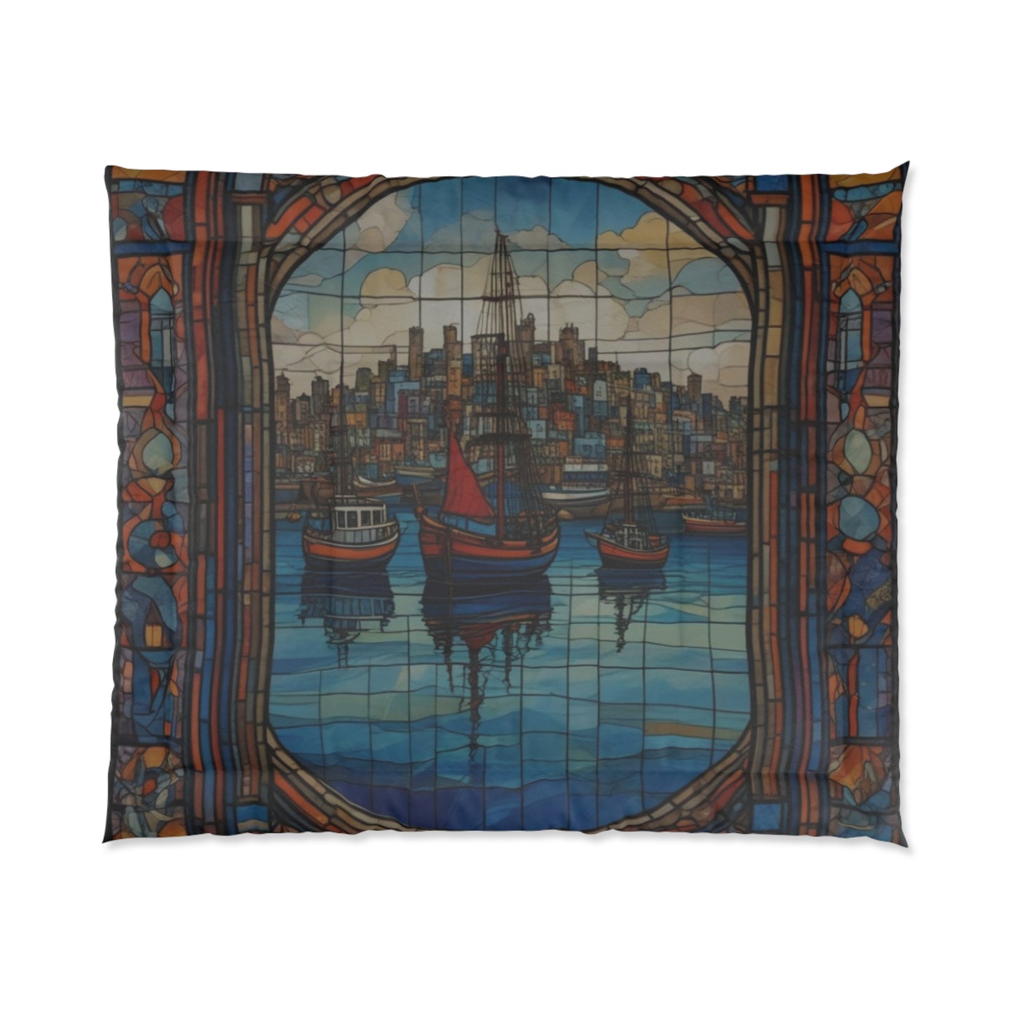 Comforter pirate art north of the Hudson Bay canadian  blue boy