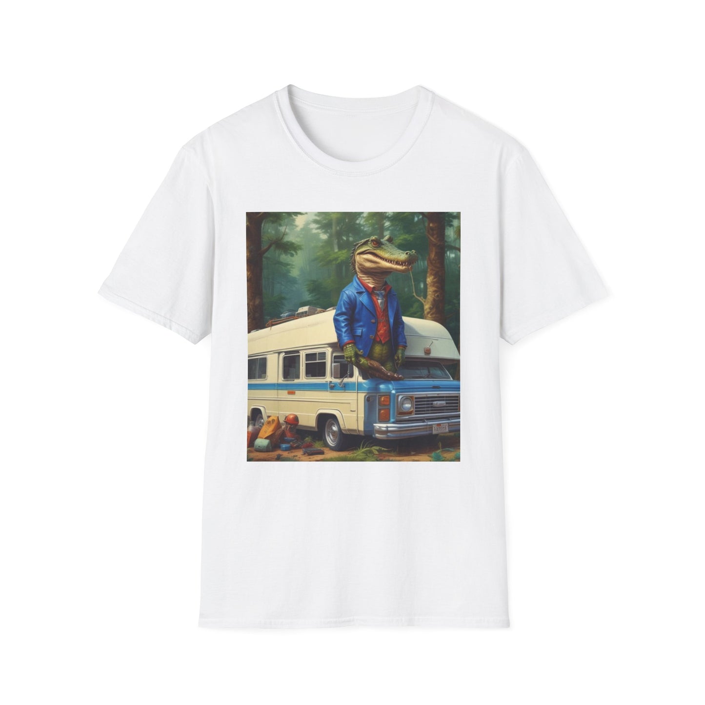 Unisex Softstyle T-Shirt camping  in no mans land  canadian Harold  greens