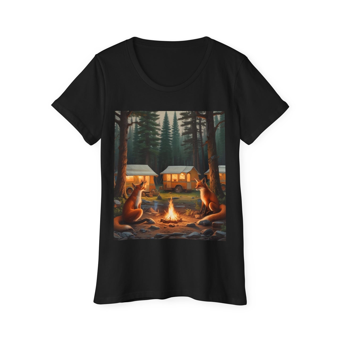 Women's Organic Short Sleeve T-Shirt foxes camping the reds from canada  sushi bussiness  execs