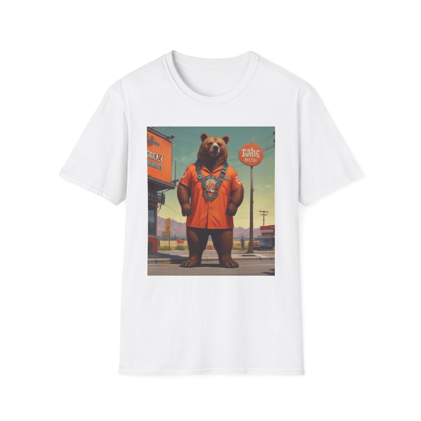 Unisex Softstyle T-Shirt  grizzly bear out and about bear  canadian