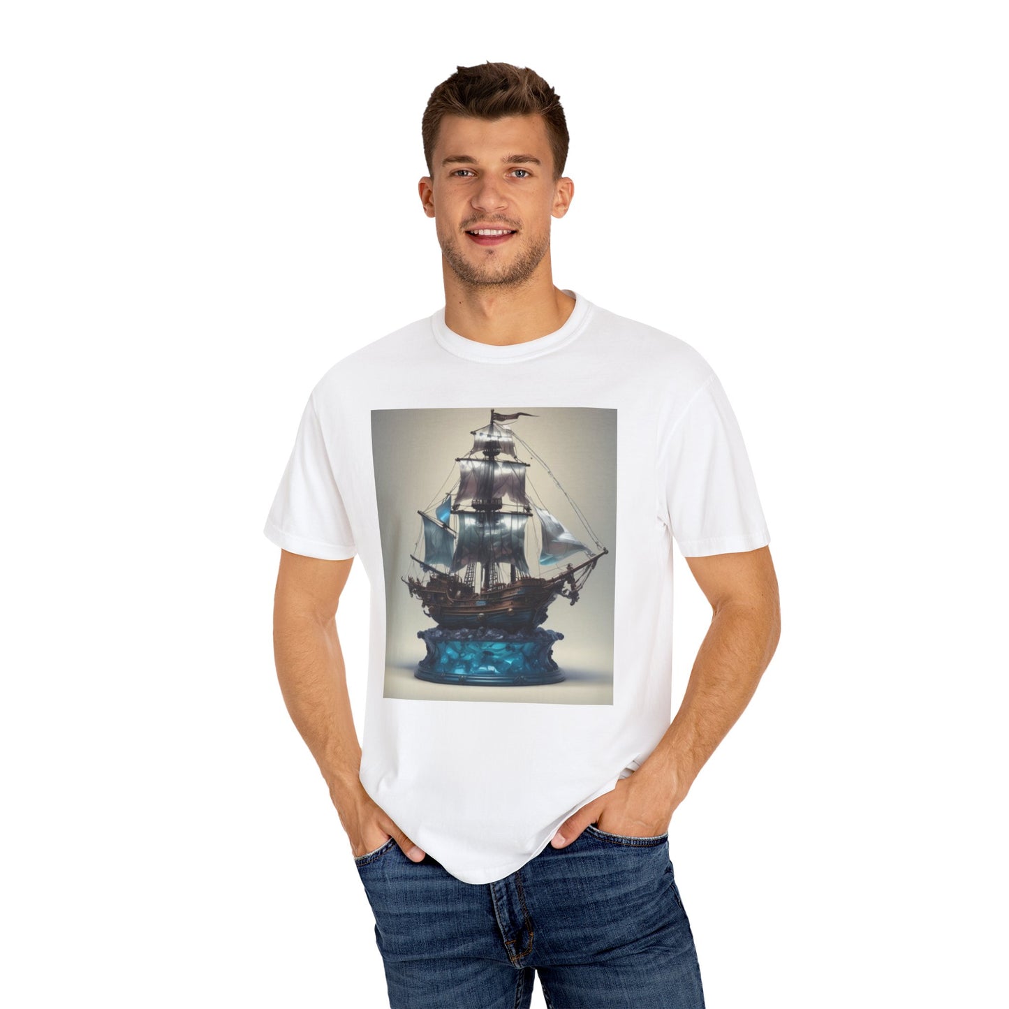 Unisex Garment-Dyed T-shirt pirates art glass pirates  canadian