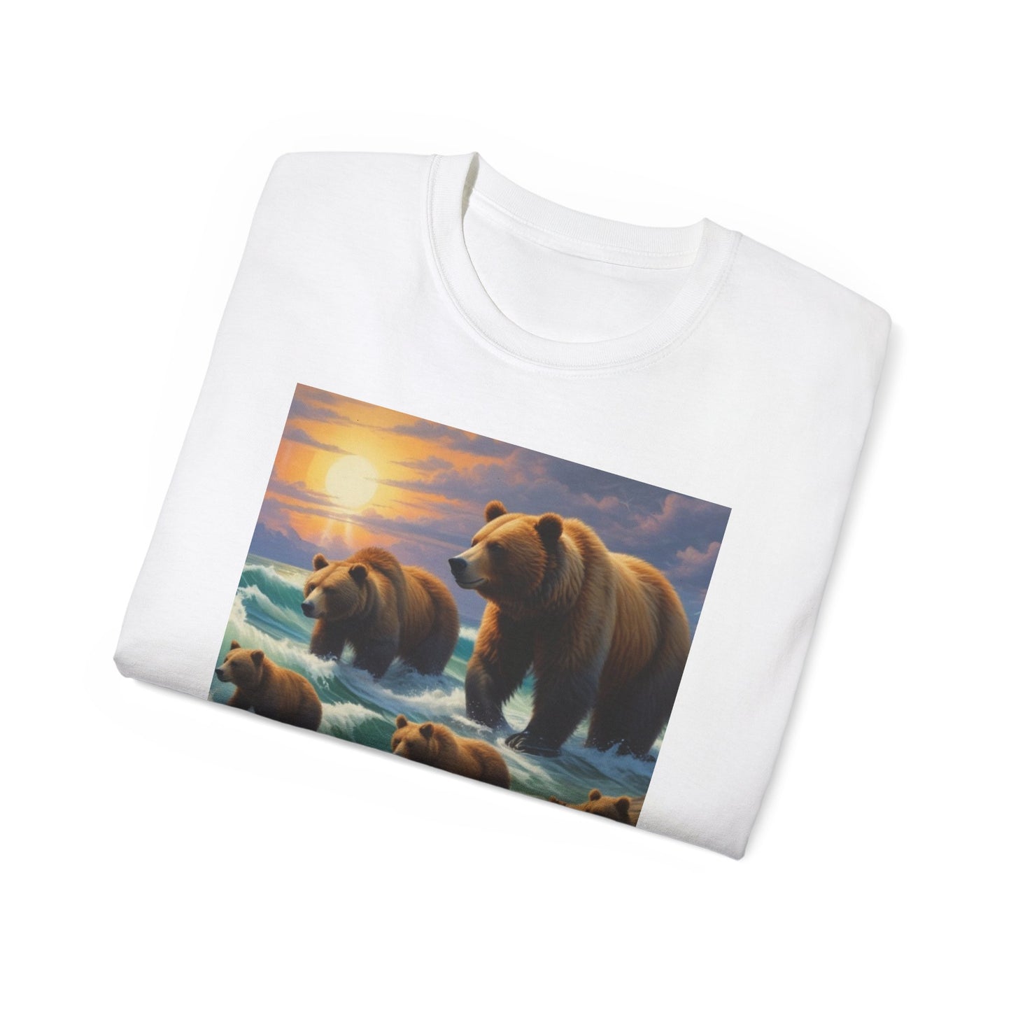 Unisex Ultra Cotton Tee bear family  canadians