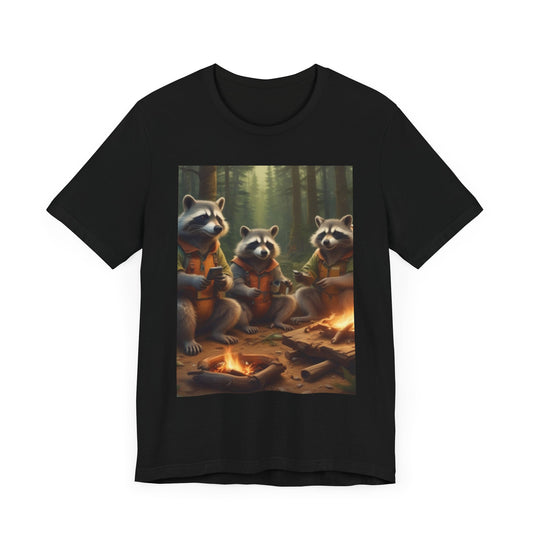 Unisex Jersey Short Sleeve Tee raccoons camping  canadians