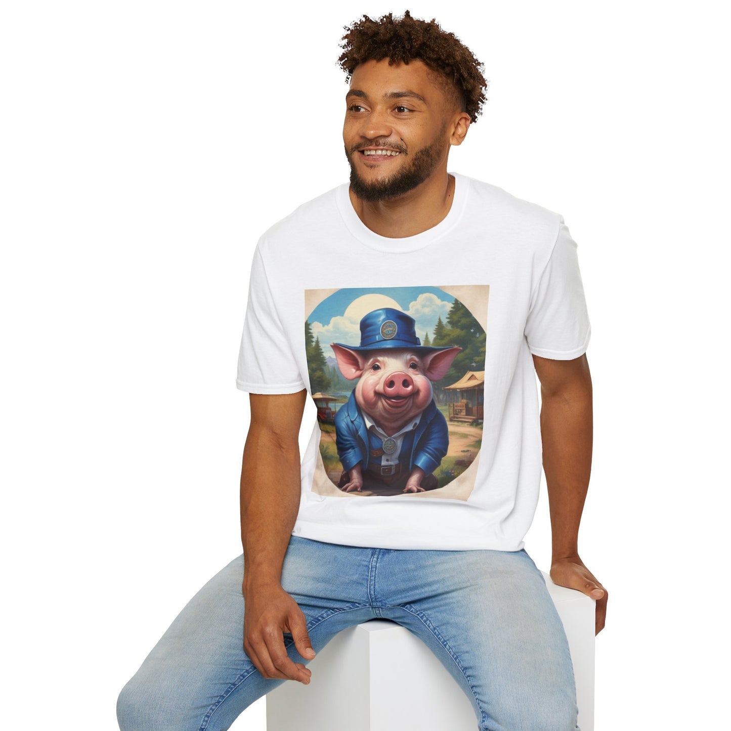 Unisex Softstyle T-Shirt pig petey postal canadian fun