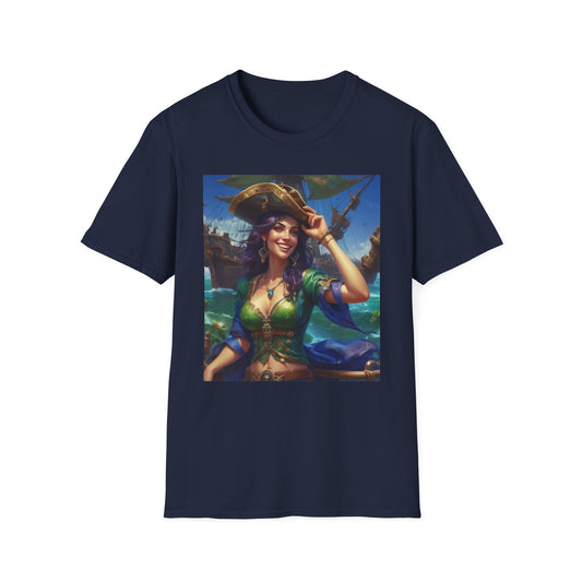 Unisex Softstyle T-Shirt  pirate art  Captain  Shane  klondyke canadian