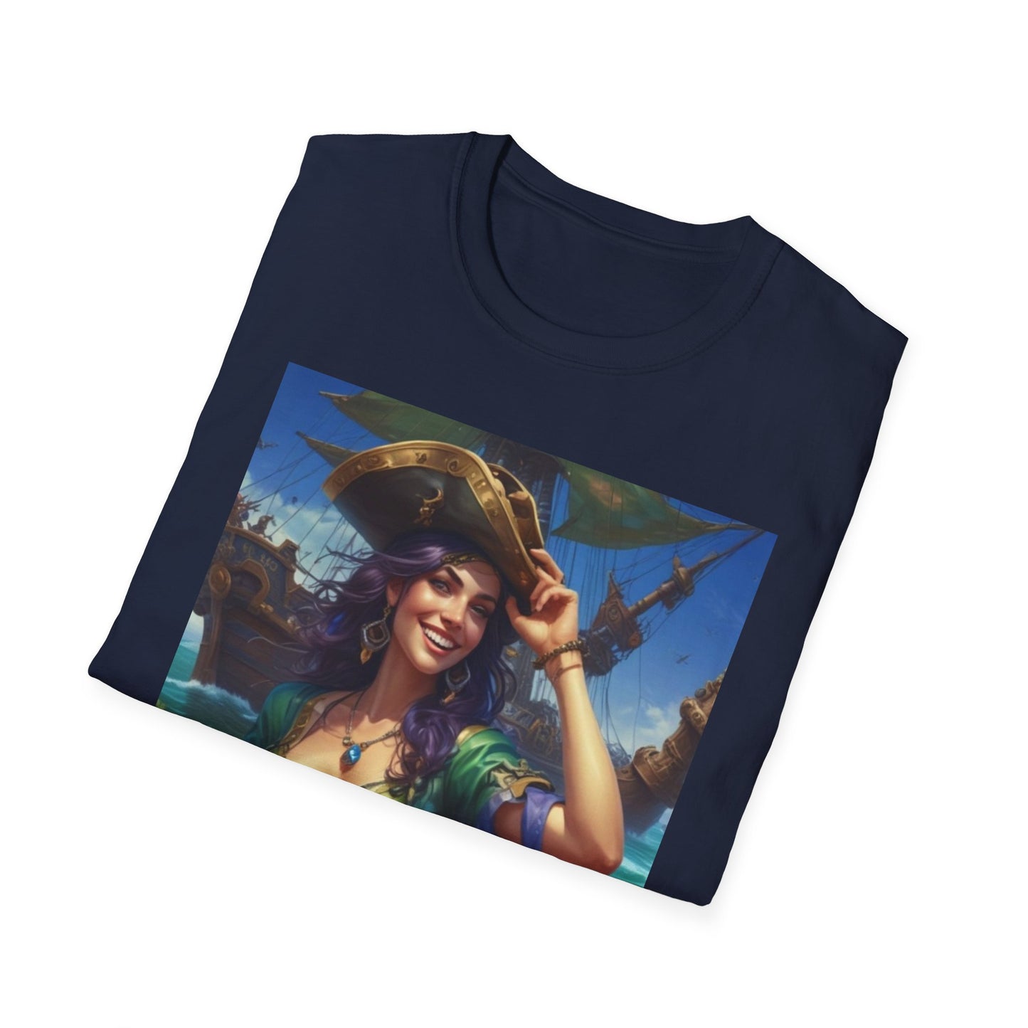 Unisex Softstyle T-Shirt  pirate art  Captain  Shane  klondyke canadian