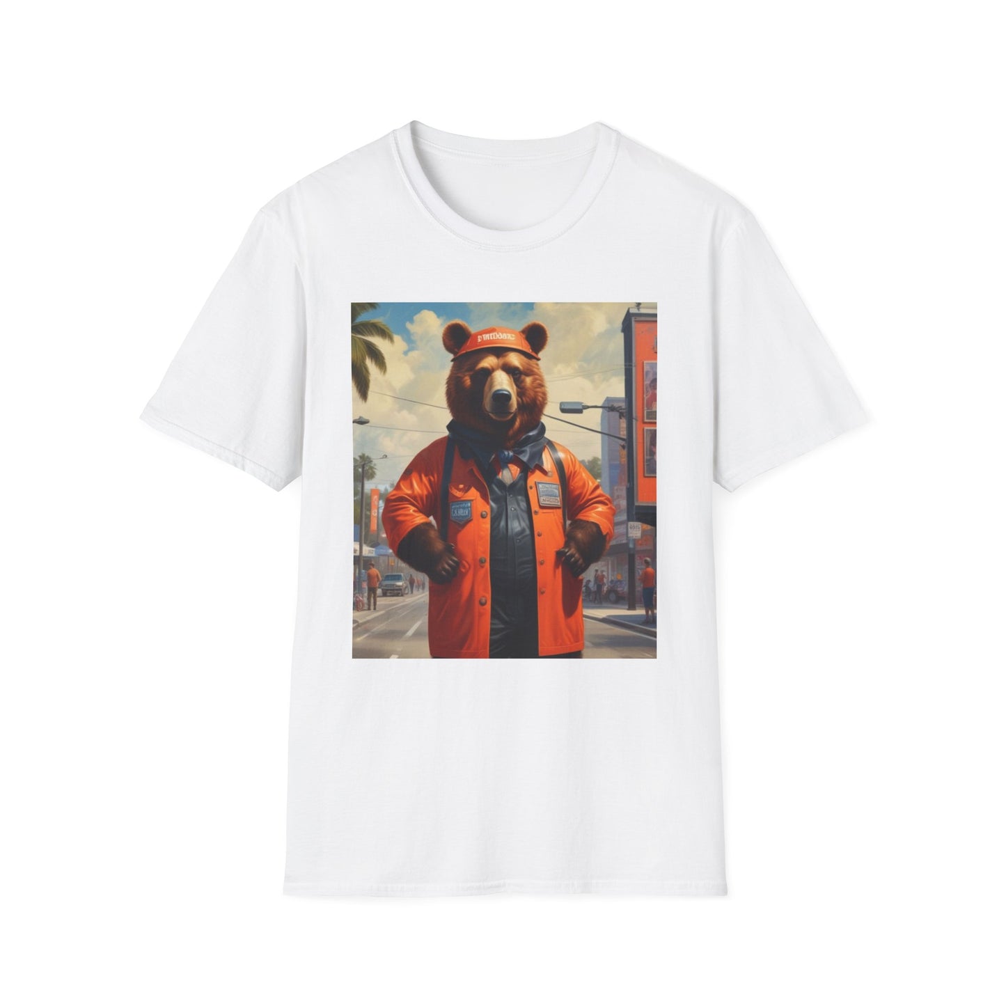 Unisex Softstyle T-Shirt  grilly bear out and about canadian