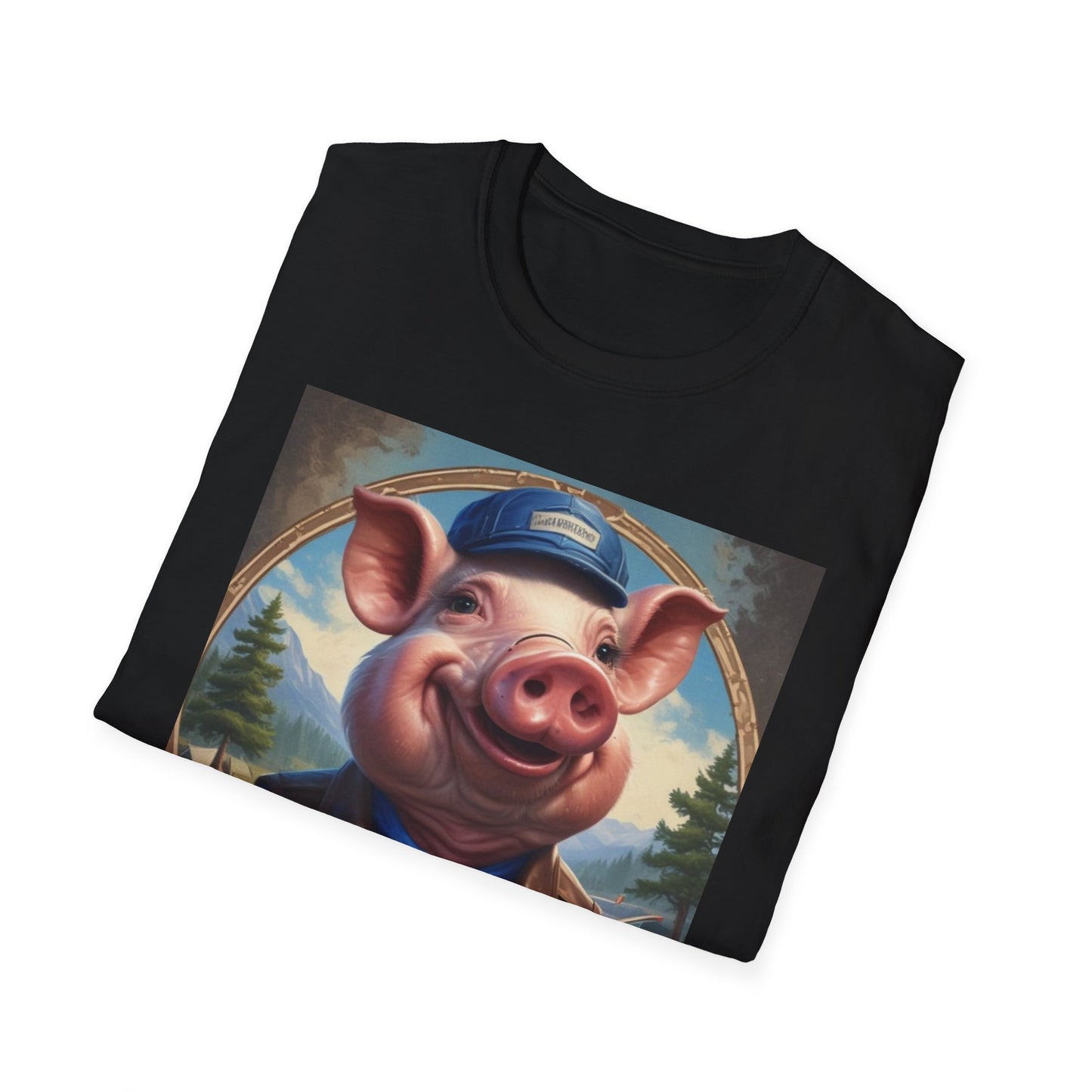 Unisex Softstyle T-Shirt  pig ricky h postal canadian fun