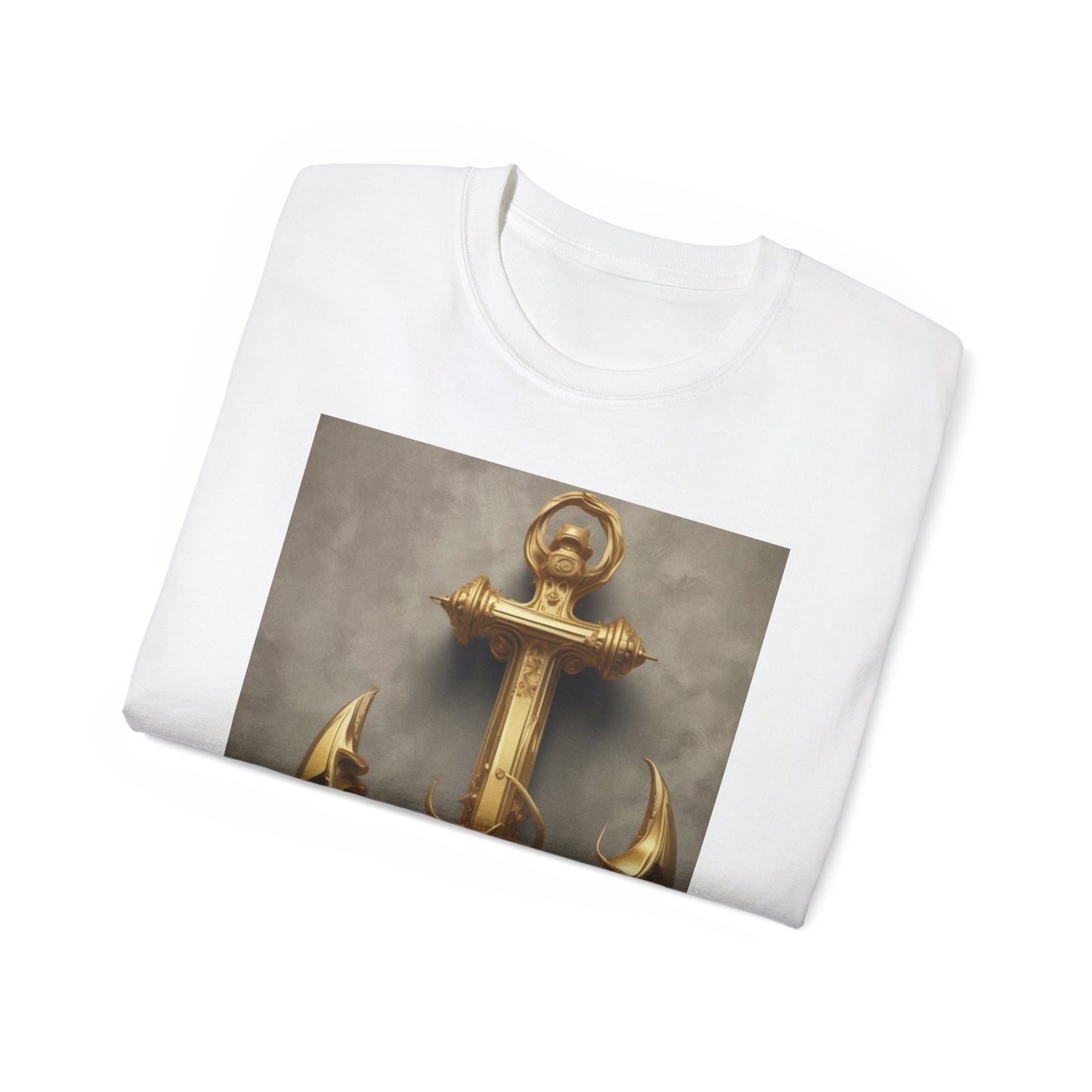 Unisex Ultra Cotton Tee pirate art  solid canadian gold anchor