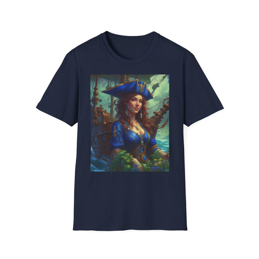 Unisex Softstyle T-Shirt pirate art Captain shylo klondyke canadian  /ship Yukon Queen