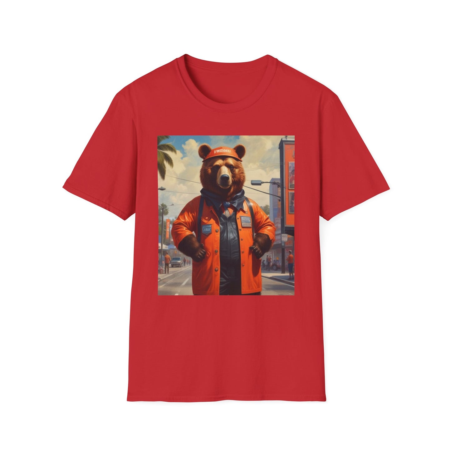 Unisex Softstyle T-Shirt  grilly bear out and about canadian