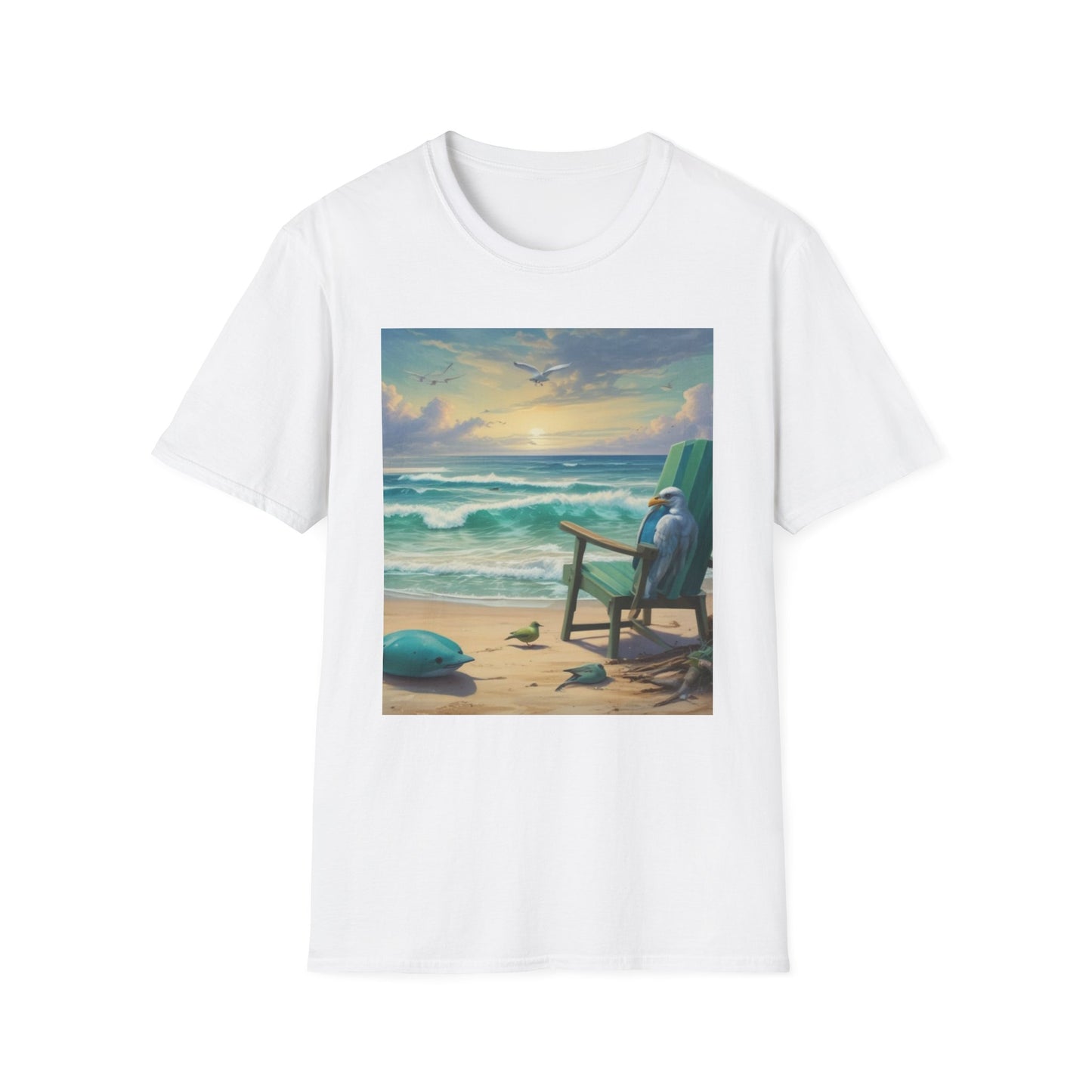 Unisex Softstyle T-Shirt sea bird  at the lake