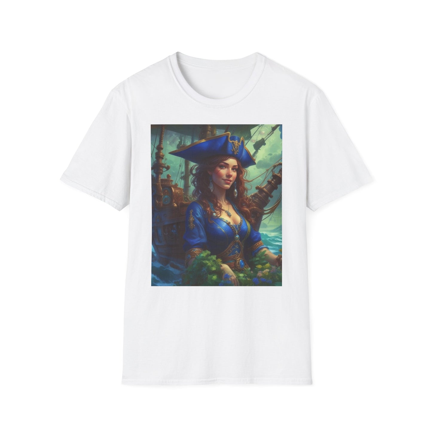 Unisex Softstyle T-Shirt pirate art Captain shylo klondyke canadian  /ship Yukon Queen