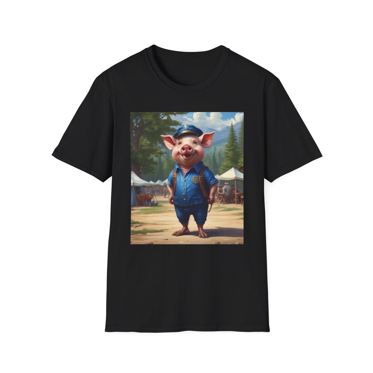 Unisex Softstyle T-Shirt  pig Scandal D. Postal canadian fun