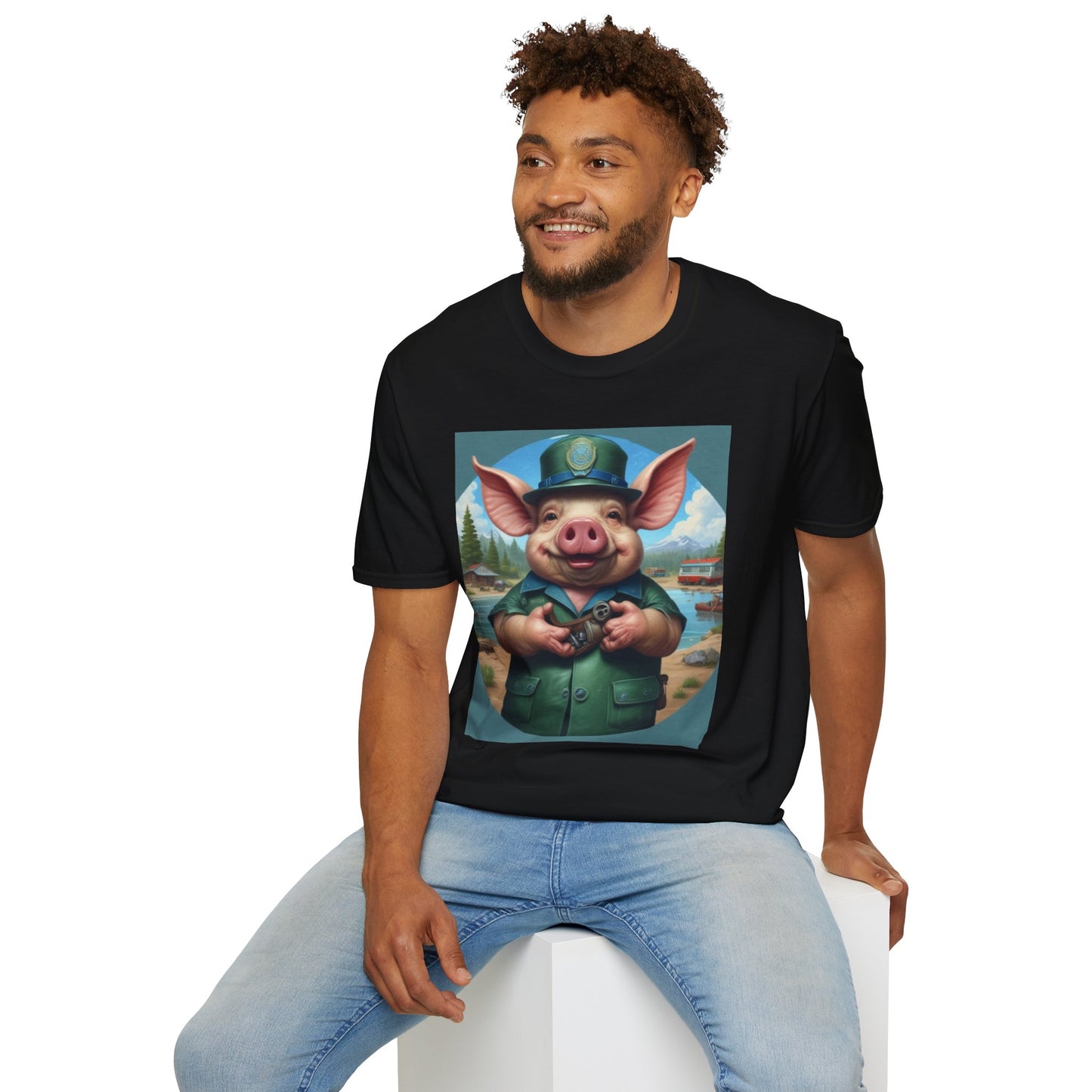 Unisex Softstyle T-Shirt  piglet   keys postal canadian  fun