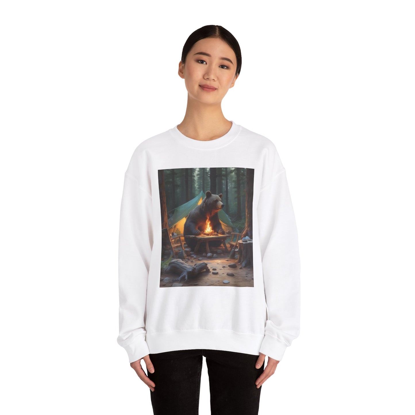 Unisex Heavy Blend™ Crewneck Sweatshirt grixzly bear camp north of the hudson Bay canadian