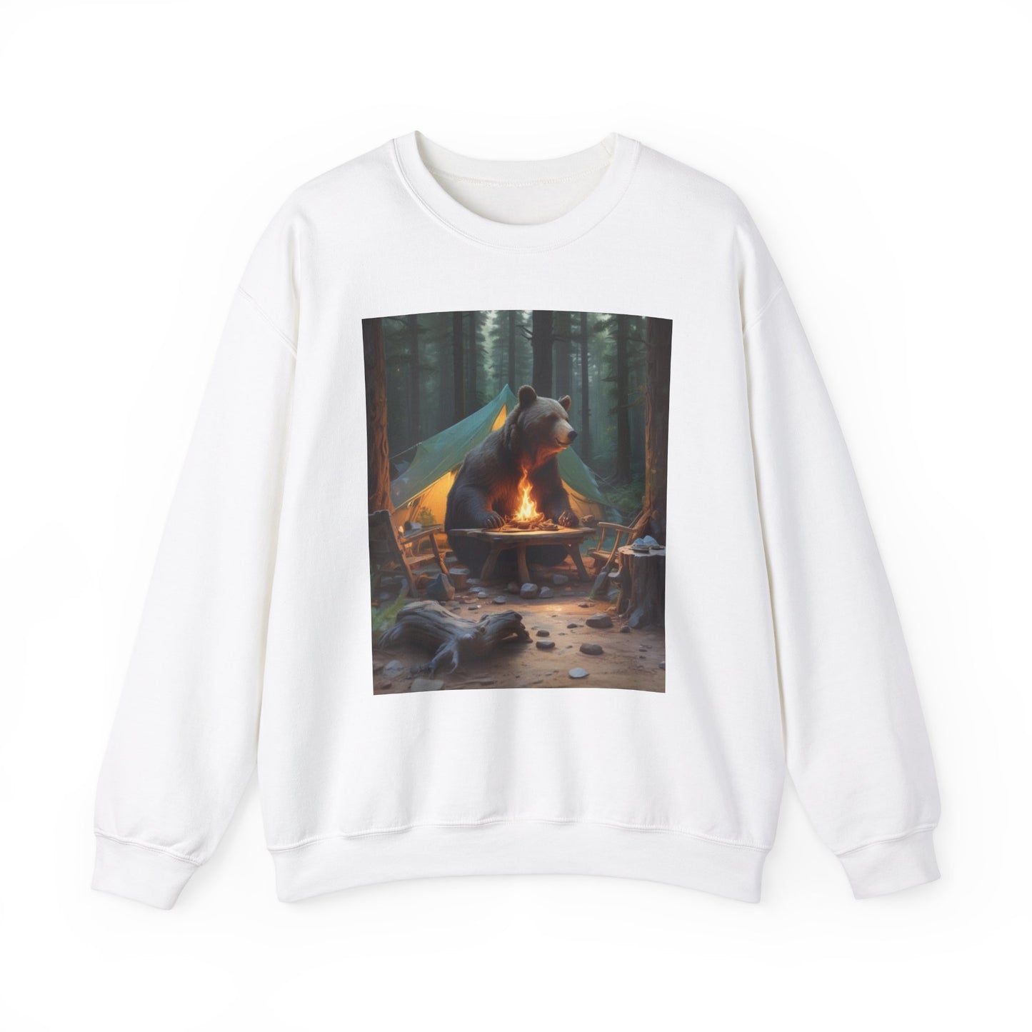 Unisex Heavy Blend™ Crewneck Sweatshirt grixzly bear camp north of the hudson Bay canadian