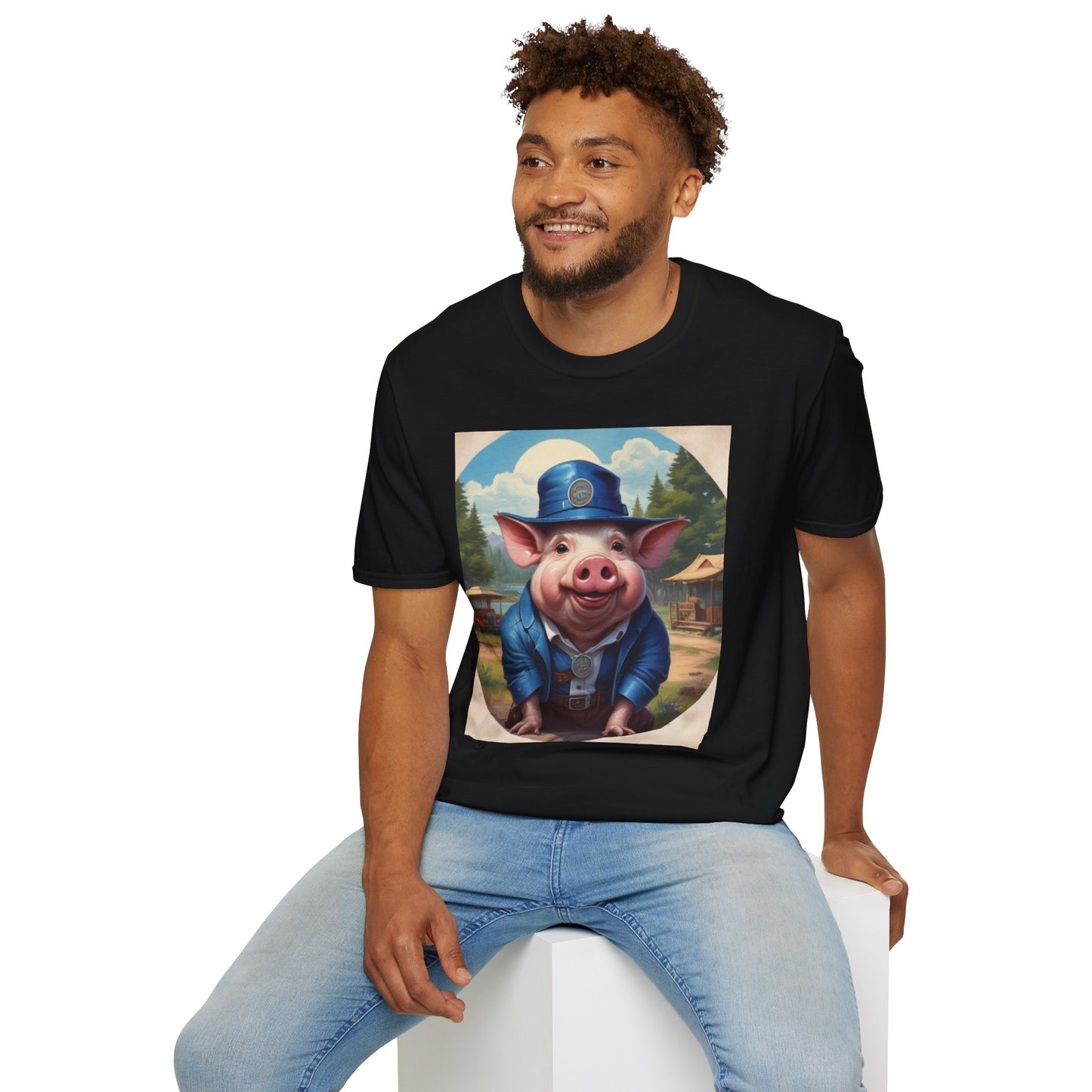 Unisex Softstyle T-Shirt pig petey postal canadian fun