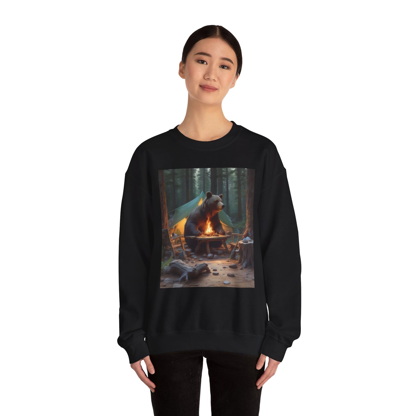 Unisex Heavy Blend™ Crewneck Sweatshirt grixzly bear camp north of the hudson Bay canadian