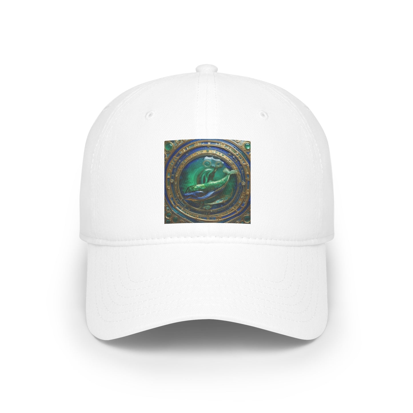 Low Profile Baseball Cap pirate art whales of the yukon canzdizn artic blue