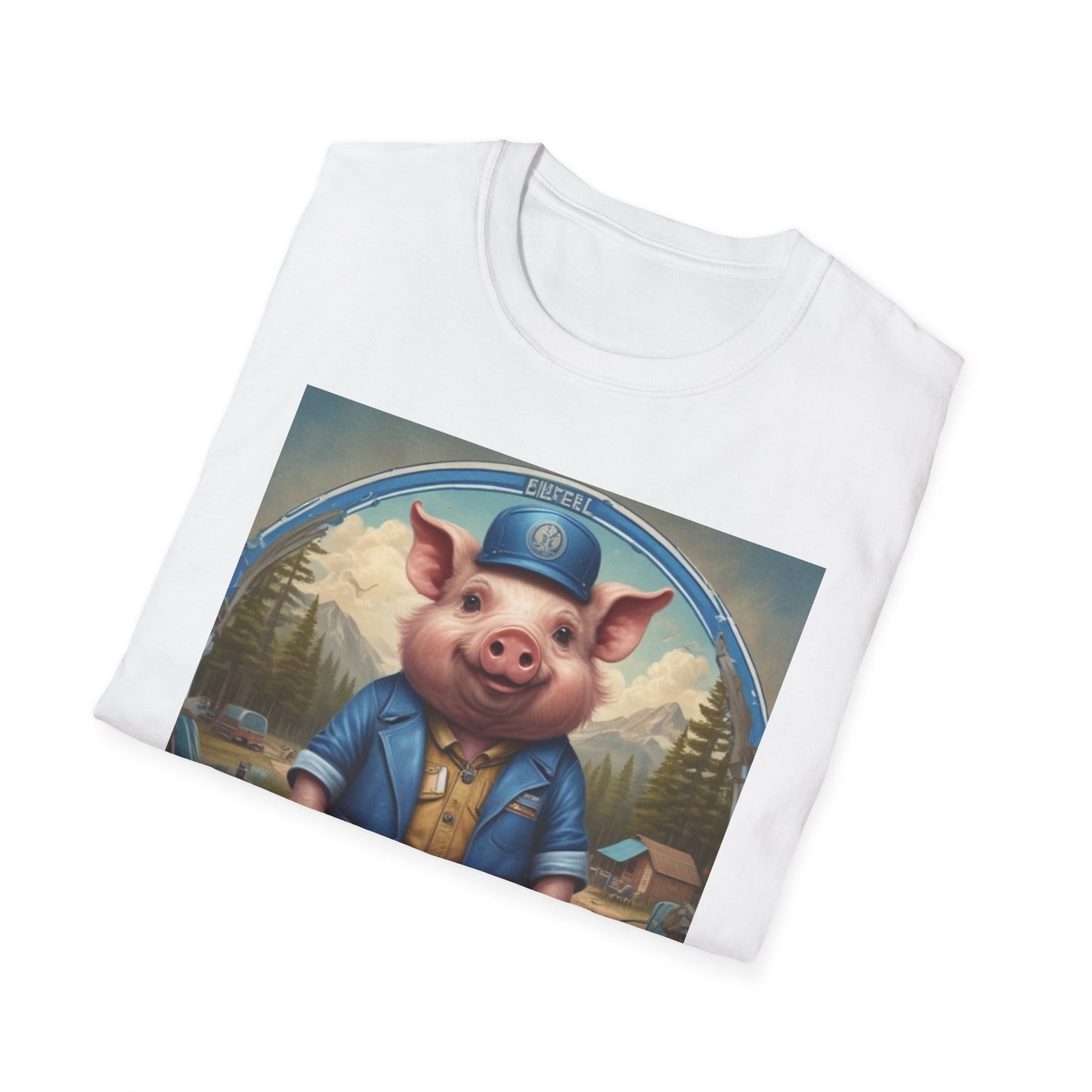 Unisex Softstyle T-Shirt pig  Ben  D  Postal canadian fun