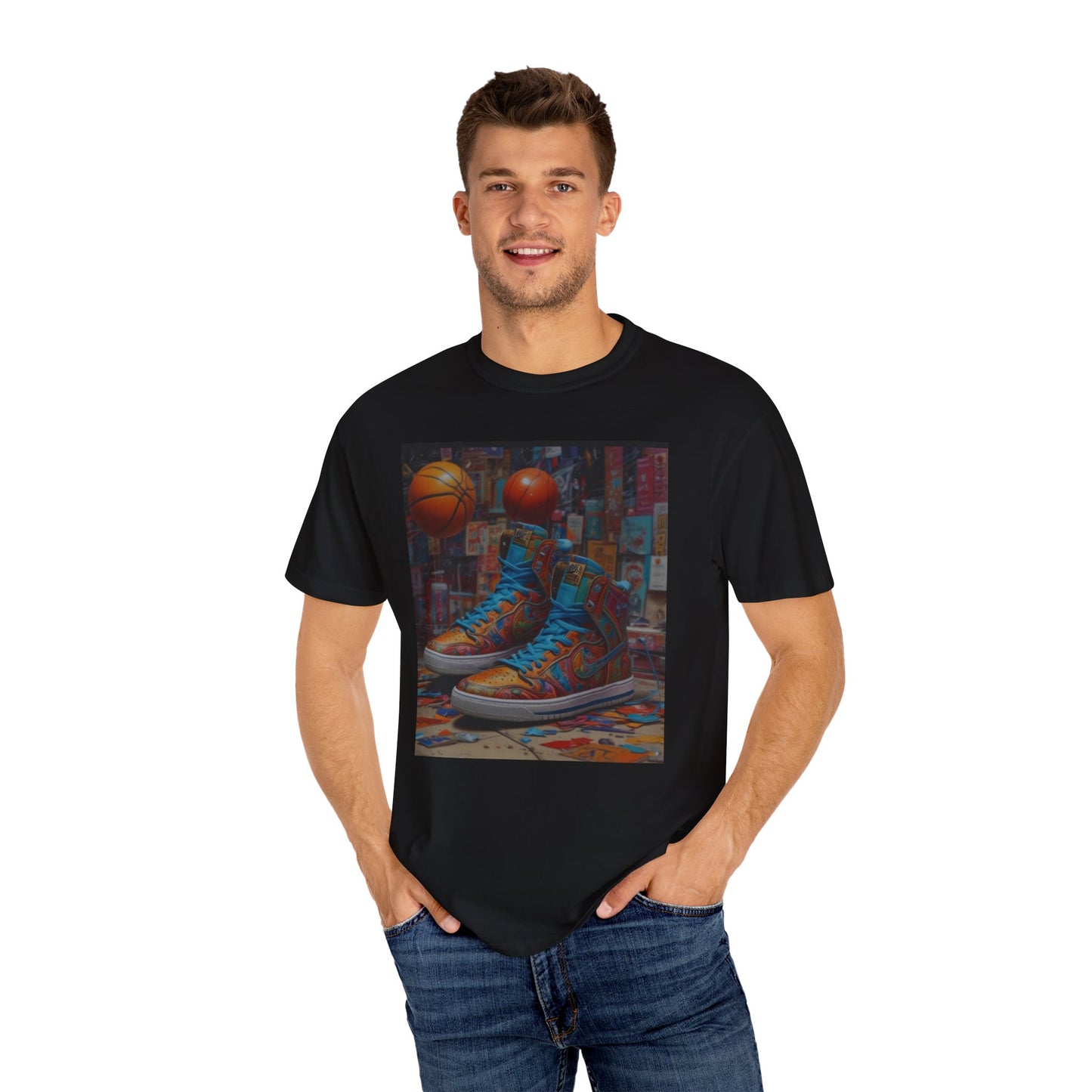 Unisex Garment-Dyed T-shirt pirate art shoe island  zoo