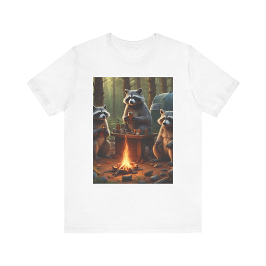 Unisex Jersey Short Sleeve Tee raccoons camping canadians