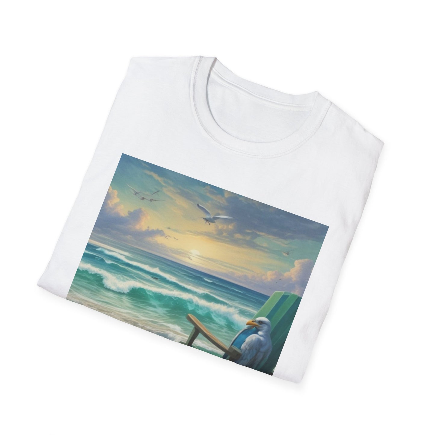 Unisex Softstyle T-Shirt sea bird  at the lake