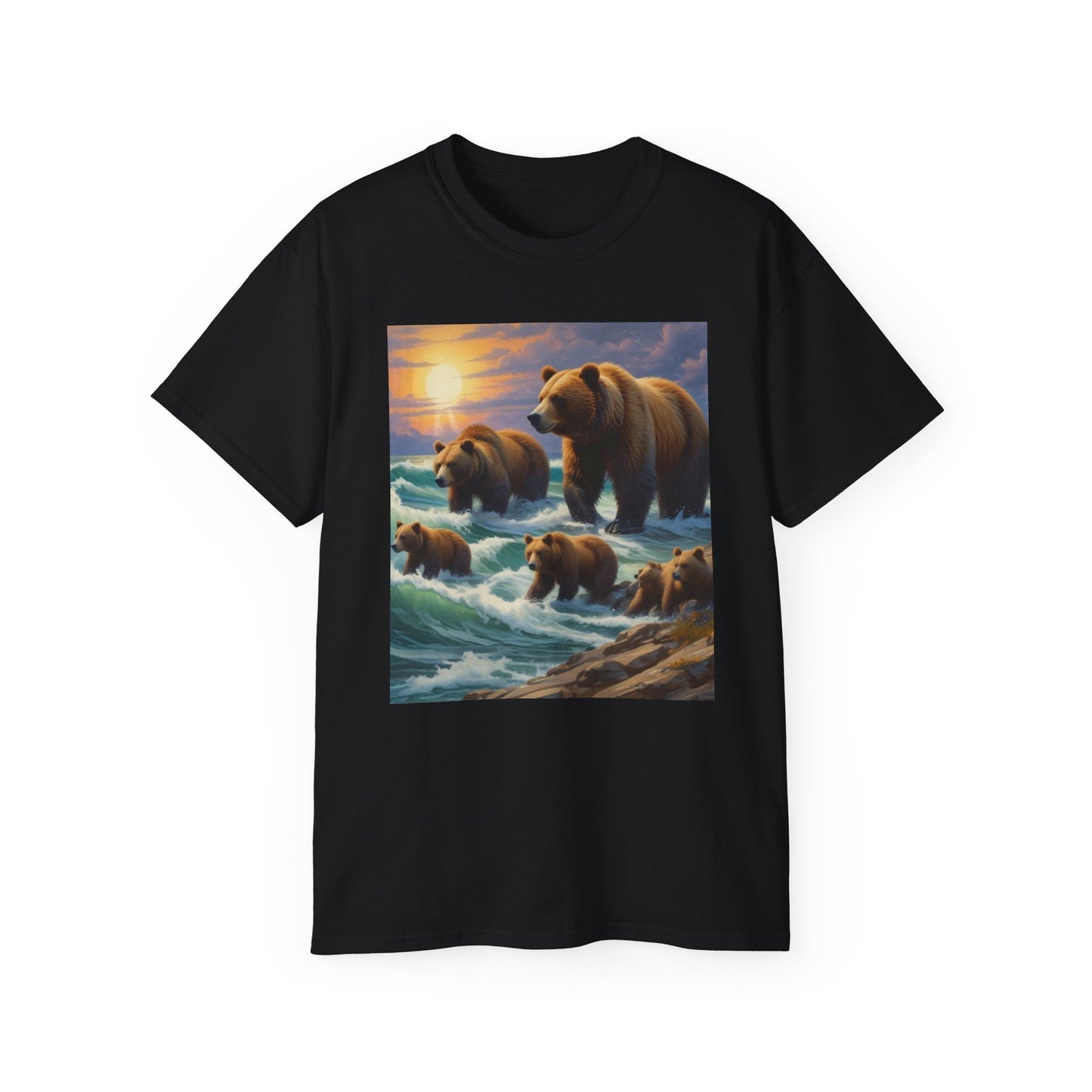 Unisex Ultra Cotton Tee bear family  canadians