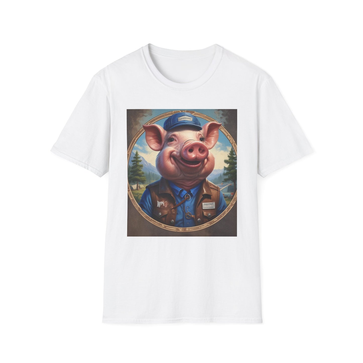 Unisex Softstyle T-Shirt  pig ricky h postal canadian fun