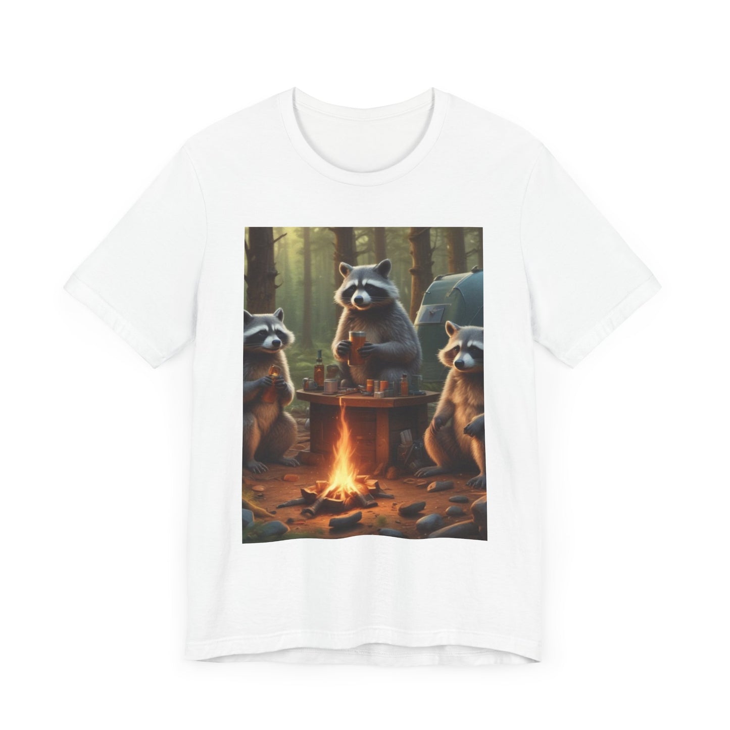 Unisex Jersey Short Sleeve Tee raccoons camping canadians